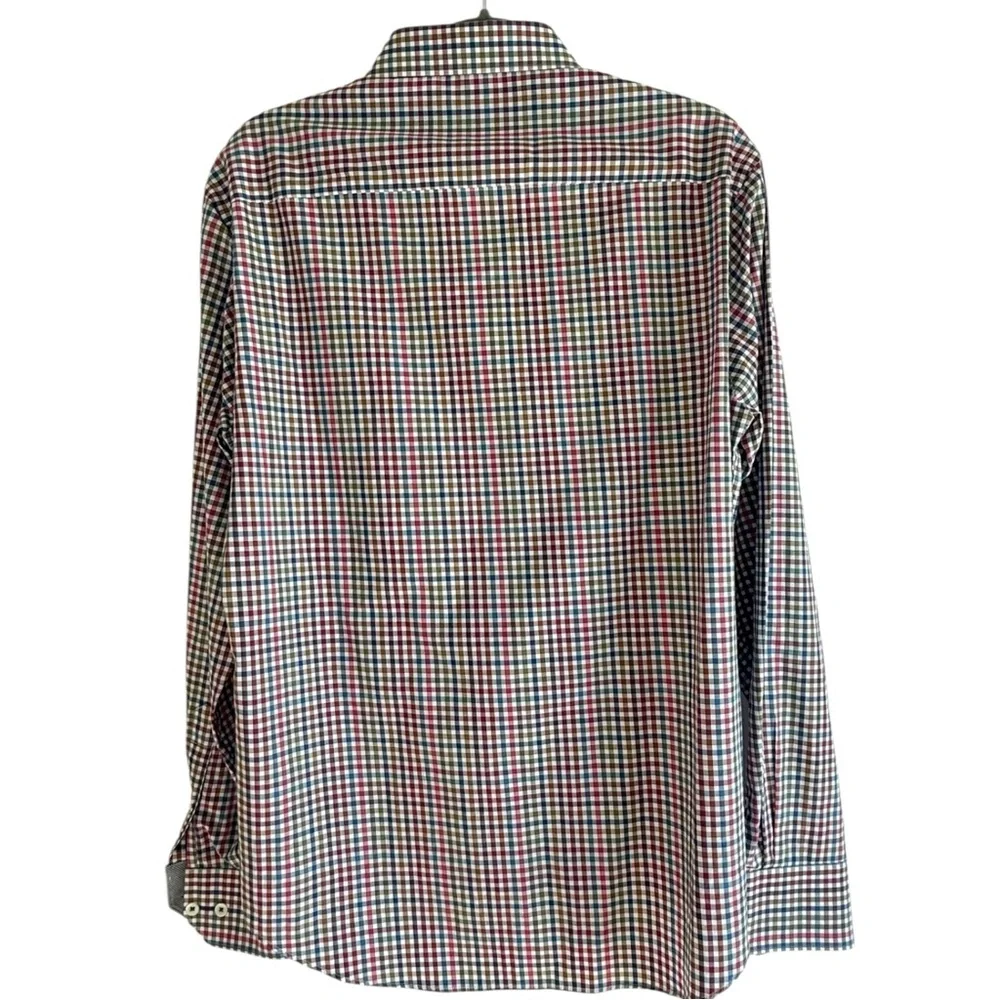 Bugatchi Shaped Fit Long Sleeve Button Down 100% Cotton Collared Shirt. Medium. - Picture 3 of 8